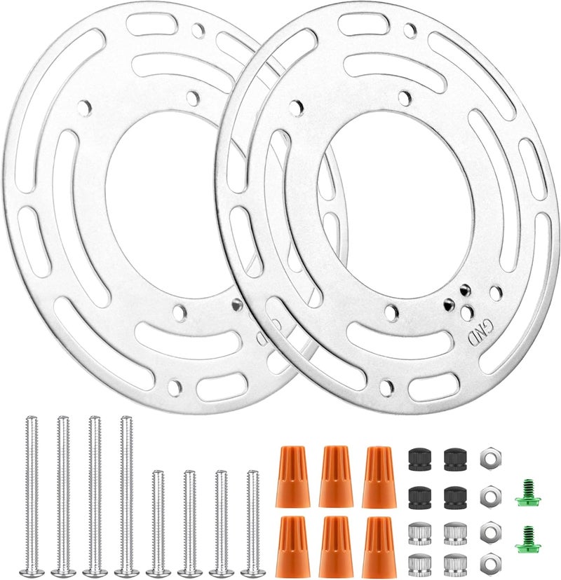 Armiika 2 Pack Universal Mounting Bracket, 4 Inch Steel Round Light Crossbar, For Wall, Ceiling, Chandelier - Image 1